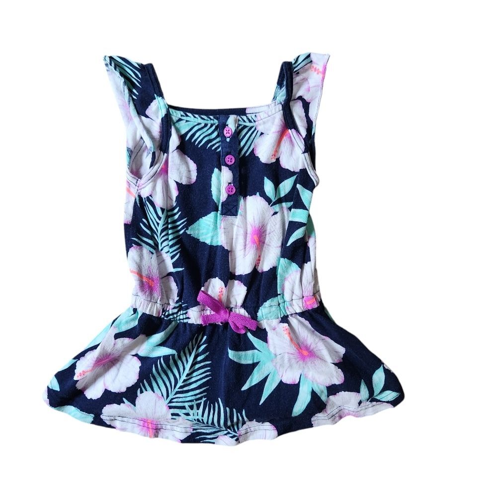 Carter's Sleeveless Floral Tunic Size 3T Cinched Waist with Bow